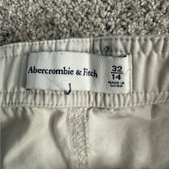 Abercrombie & Fitch Relaxed Cargo Pants 14 32 mid plus cream khaki Y2K utility - Picture 6 of 11